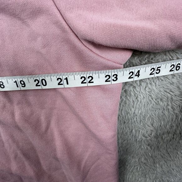 Adidas Womens Hoodie Pink Pullover 3-Stripes Logo‎ 1X Relaxed Fit Athletic New - Picture 5 of 10